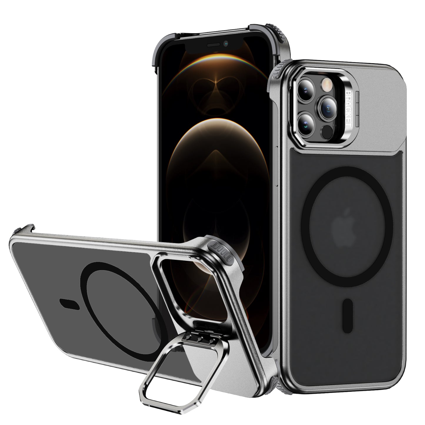 Titanium Alloy Warframe iPhone 12 Case Built-in Kickstand