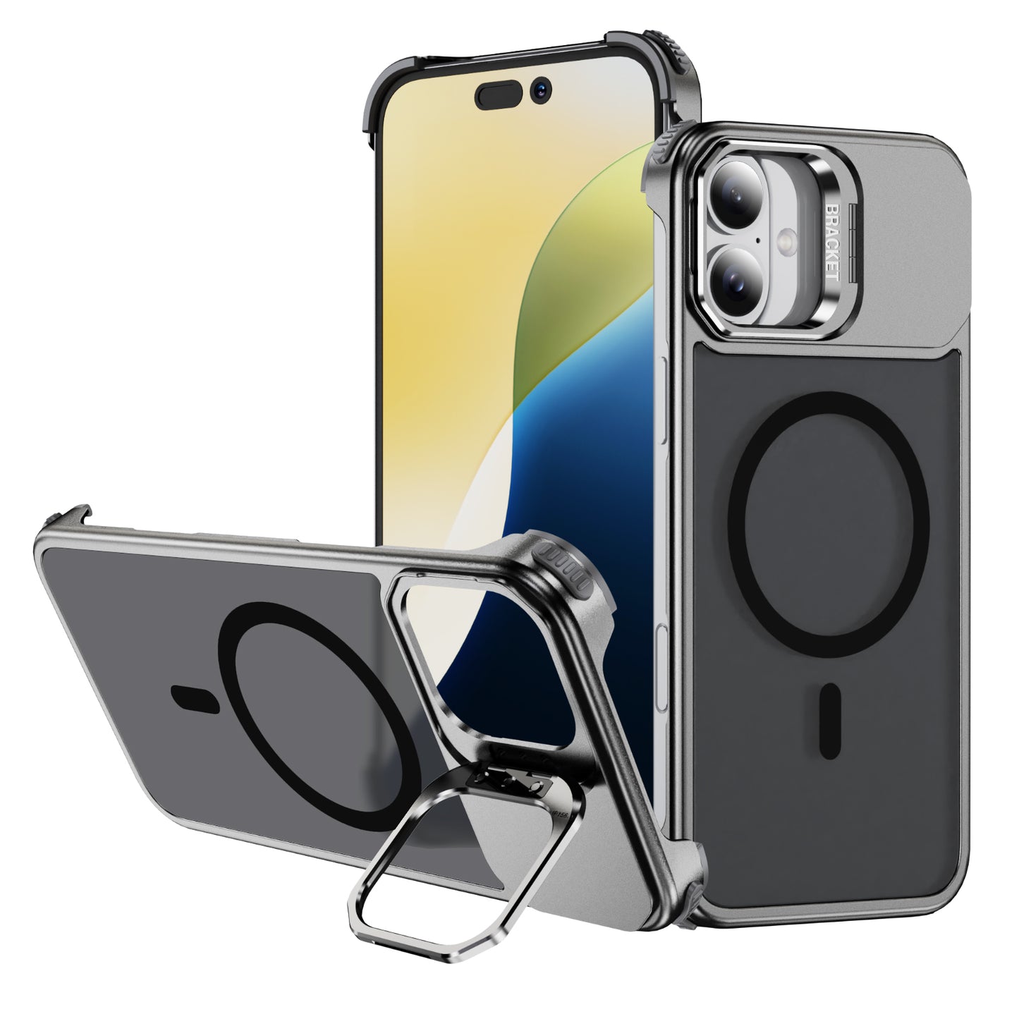 Titanium Alloy Warframe iPhone 16 Case Built-in Kickstand