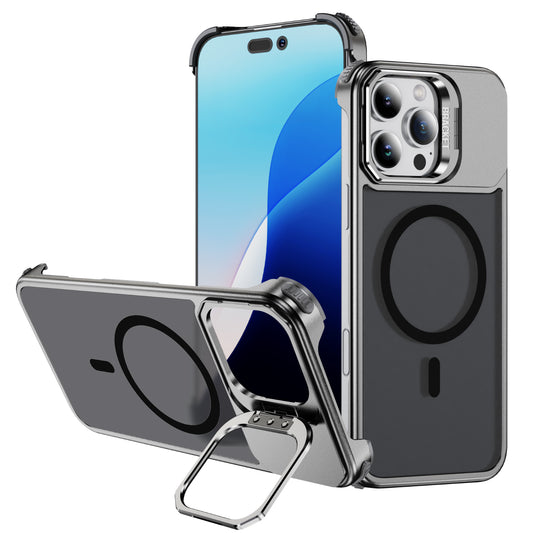 Titanium Alloy Warframe iPhone 16 Pro Max Case Built-in Kickstand