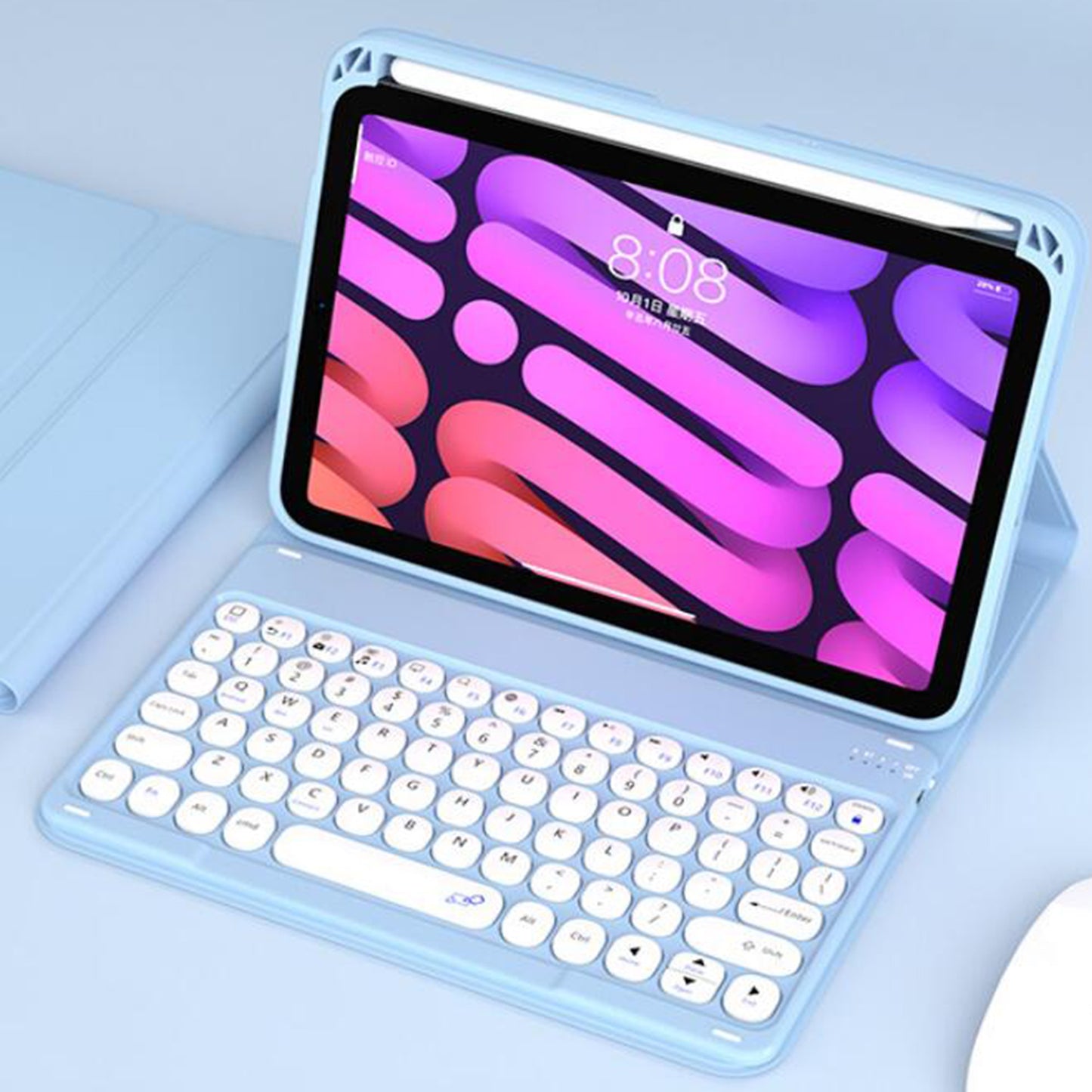 Fashion Leather Keyboard Apple iPad Mini 6 Case Book Stand