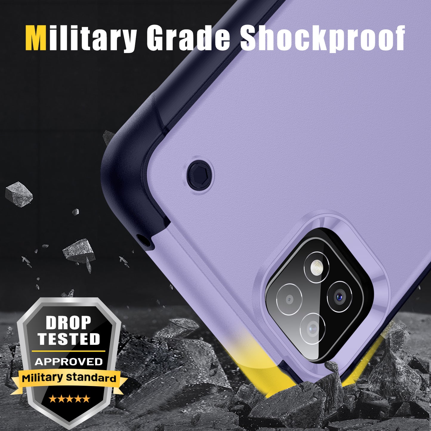 Bentayga Galaxy A22s Case Kickstand TPU PC Rugged