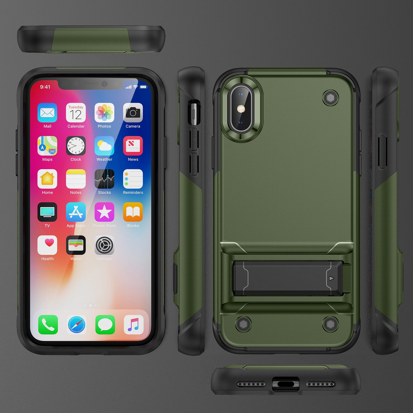 Bentayga iPhone X Xs Case Kickstand TPU PC Rugged