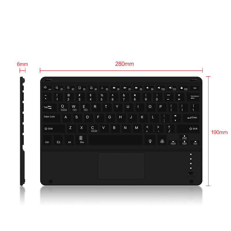 Universal Portable Wireless Bluetooth Backlit Keyboard Square 12.9-inch