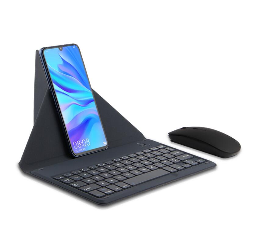 Portable Wireless Bluetooth Leather Keyboard 3-Backlit Fold Stand