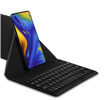 Portable Wireless Bluetooth Leather Keyboard 3-Backlit Fold Stand