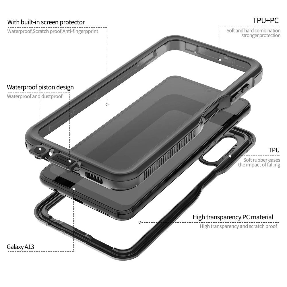 ultramarinetech-for-shellbox-burst-slim-clear-waterproof-galaxy-a13-phone-case-5