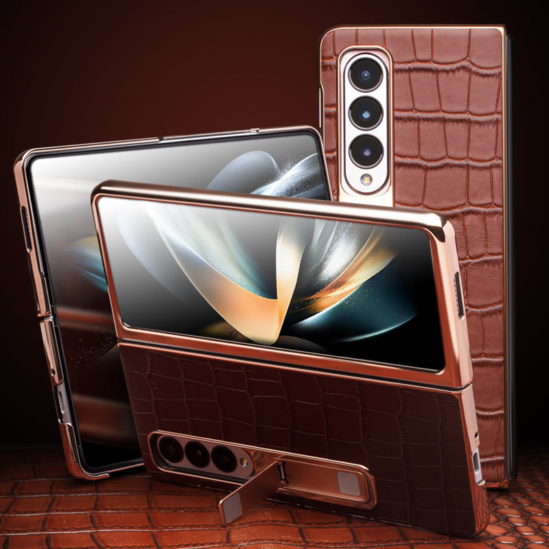 ultramarinetech-qialion-hd-glass-genuine-crocodile-leather-galaxy-z-fold5-phone-case-1