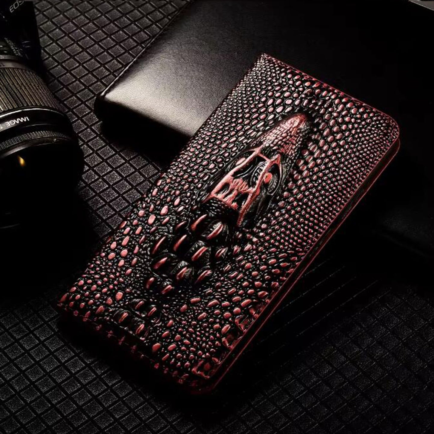 TIANLESI Vintage Crocodile Head Leather iPhone Air Phone Case