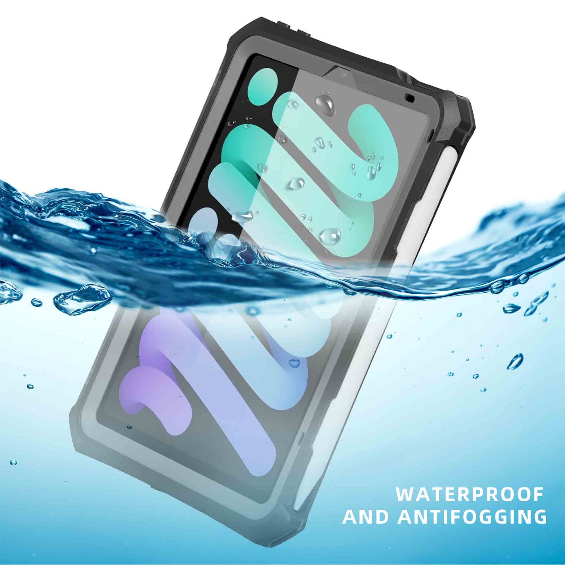 Ultramarine Technology Waterproof Heavy-Duty Tablet Case with Pen Slot & Detachable Kickstand - iPad Mini 7