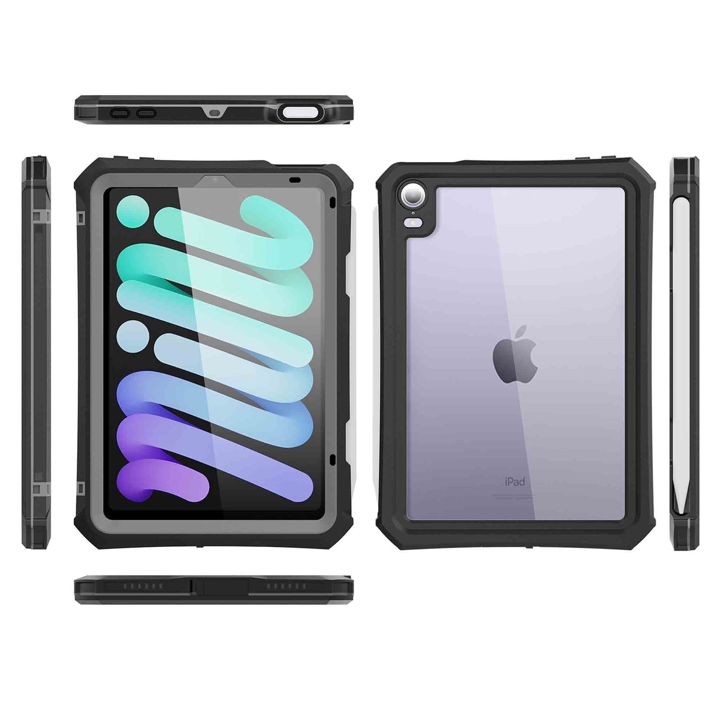Ultramarine Technology Waterproof Heavy-Duty Tablet Case with Pen Slot & Detachable Kickstand - iPad Mini 7