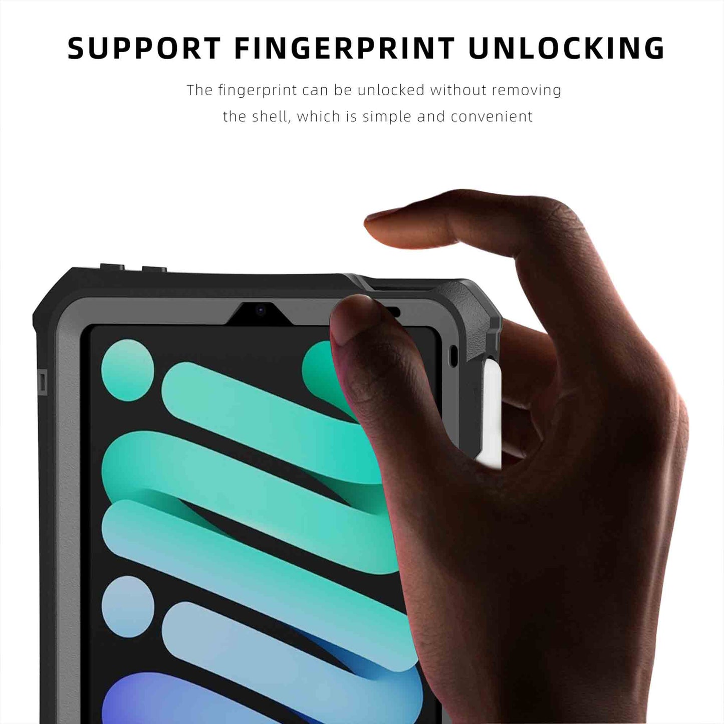 Ultramarine Technology Waterproof Heavy-Duty Tablet Case with Pen Slot & Detachable Kickstand - iPad Mini 7