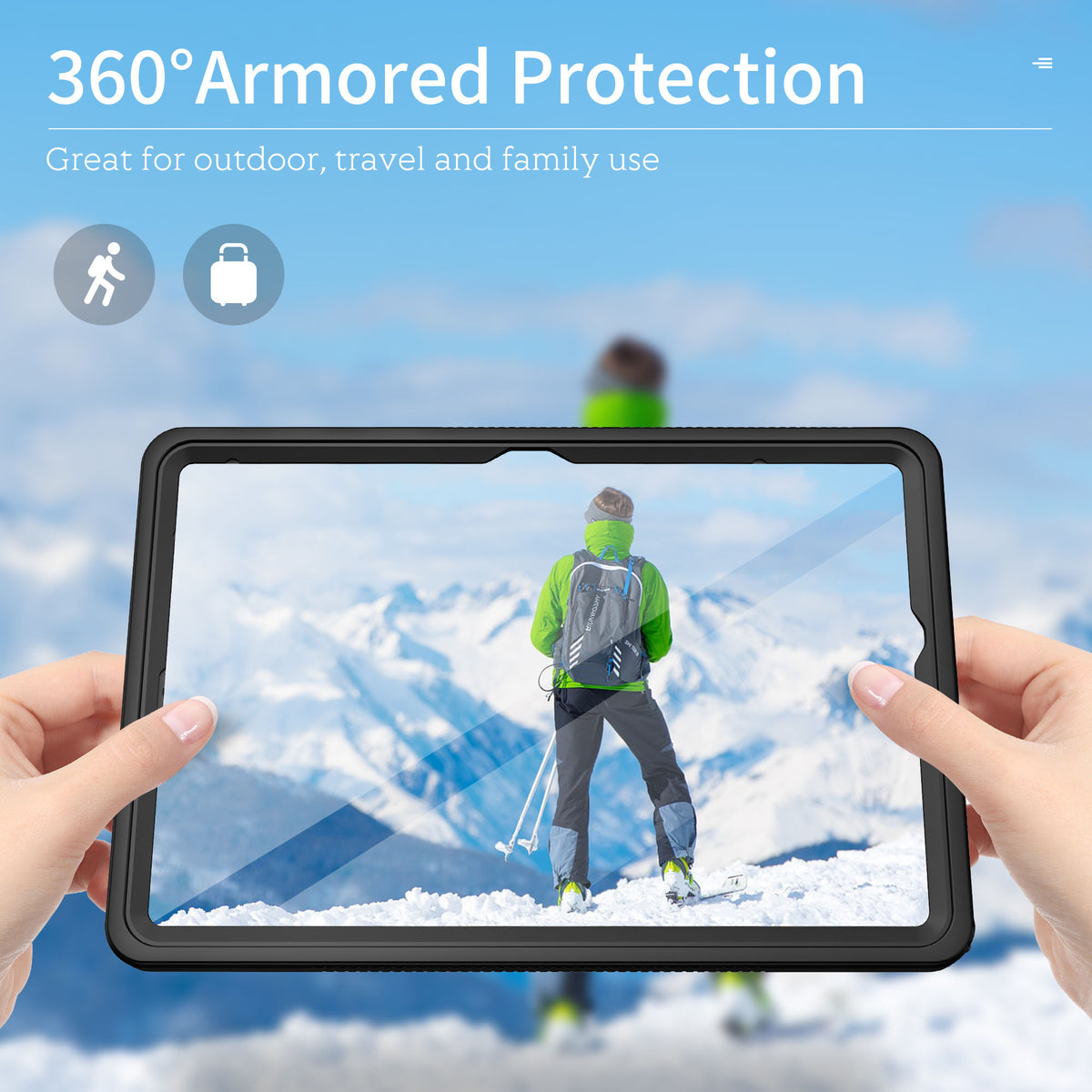 Ultramarine Technology with Waterproof Tablet Case - 360 Armored Rugged Cover | Military Grade