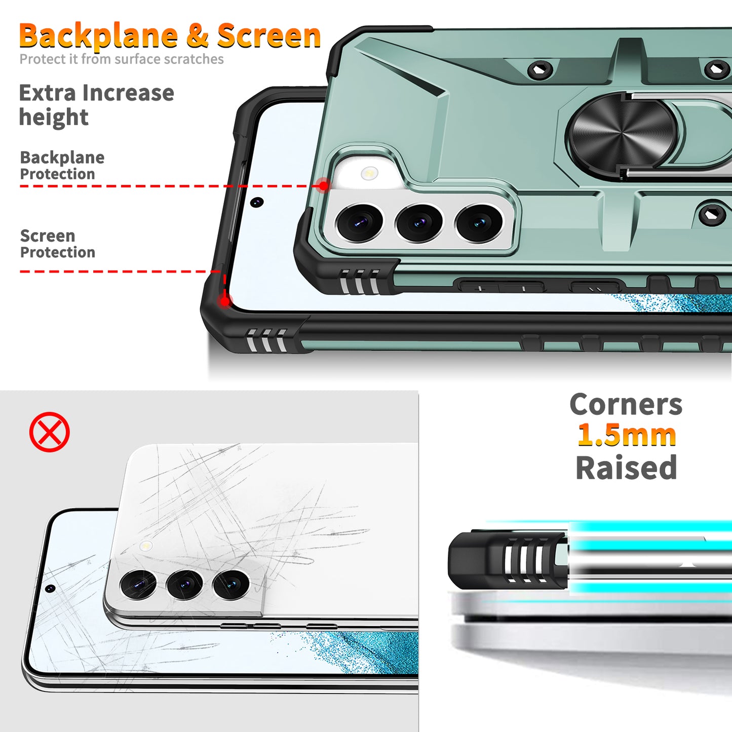 Boundary Galaxy S22 Case Ring Holder Kickstand