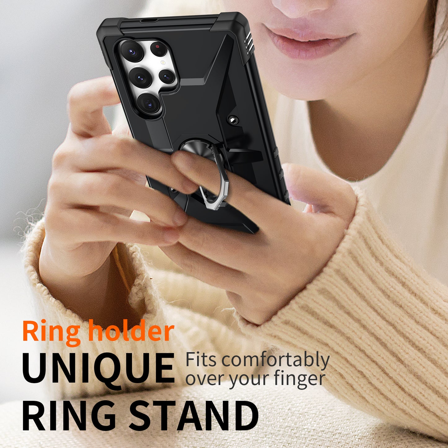 Boundary Galaxy S24 Ultra Case Ring Holder Kickstand