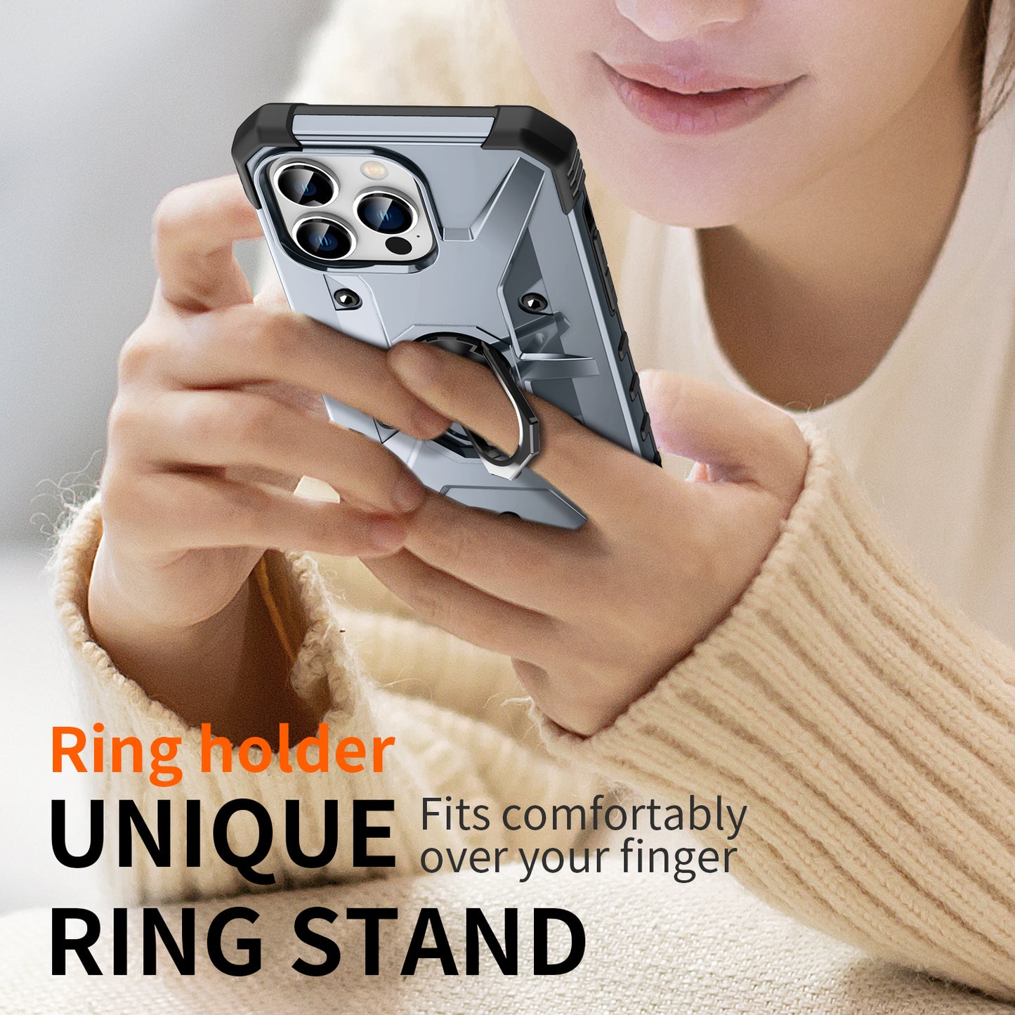 Boundary iPhone 14 Pro Max Case Ring Holder Kickstand