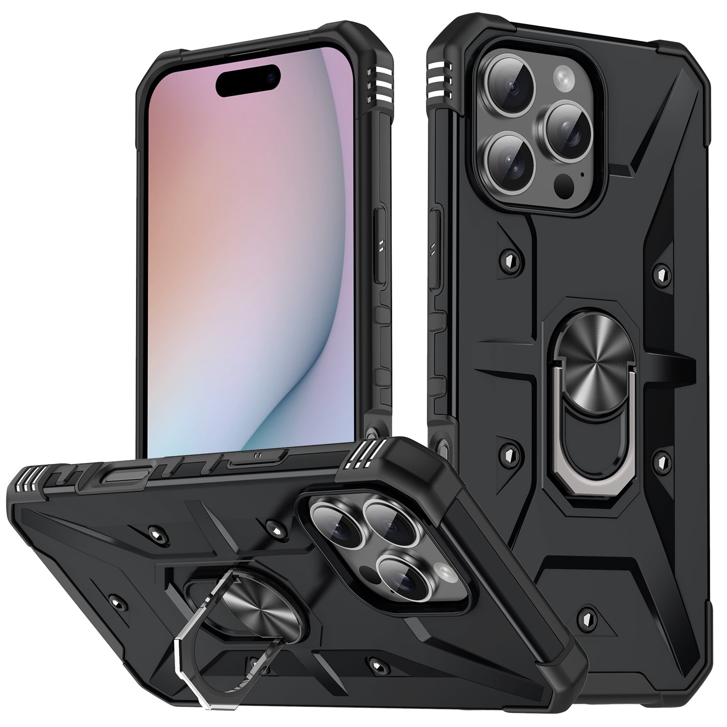 Boundary iPhone 15 Pro Max Case Ring Holder Kickstand