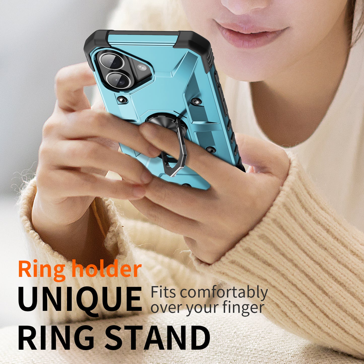 Boundary iPhone 16 Case Ring Holder Kickstand