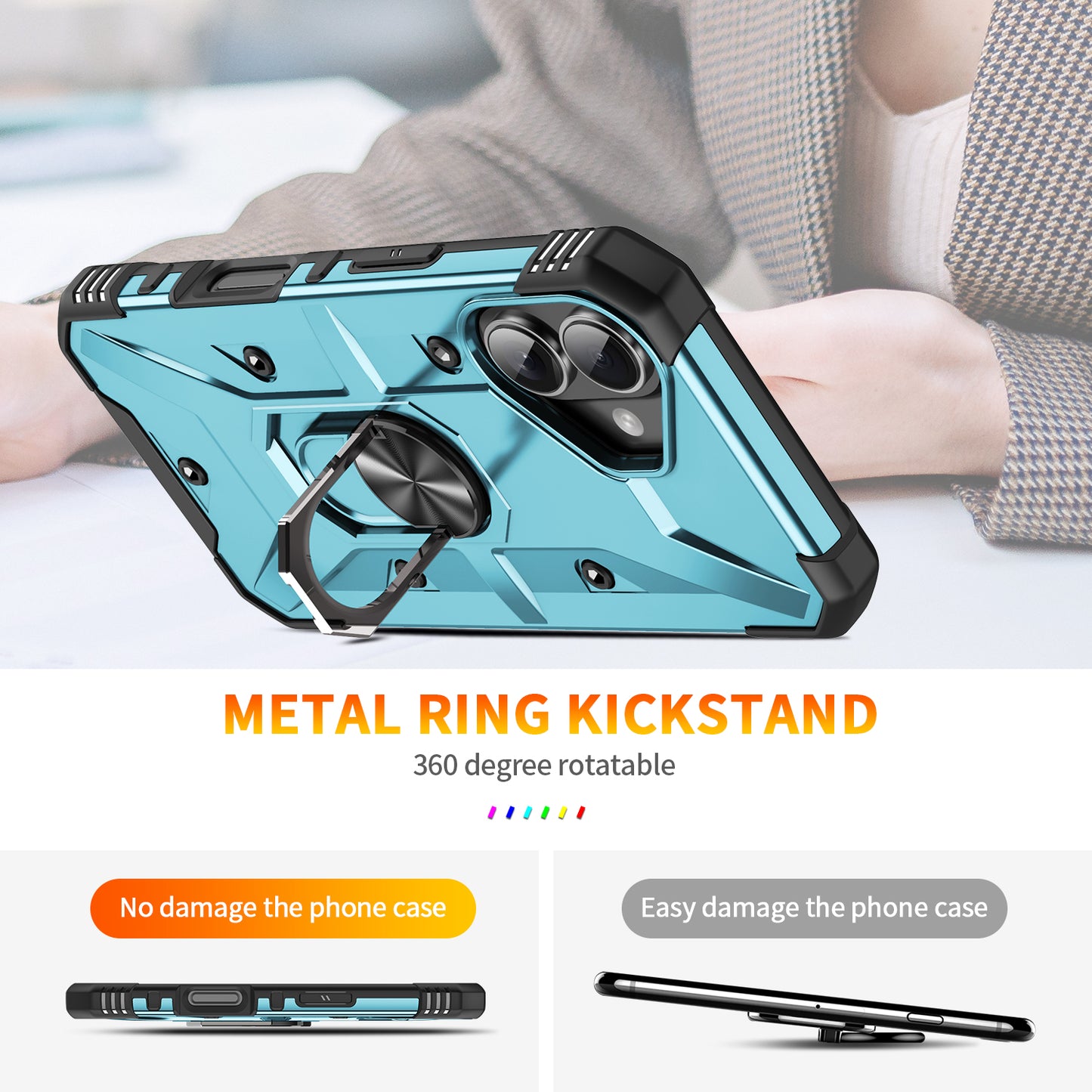 Boundary iPhone 16 Case Ring Holder Kickstand