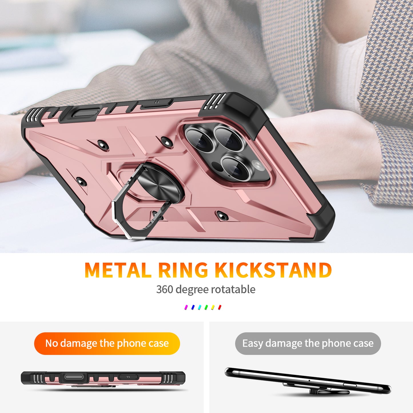 Boundary iPhone 16 Pro Max Case Ring Holder Kickstand