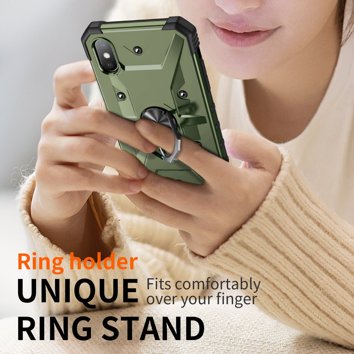 Boundary iPhone X Xs Case Ring Holder Kickstand