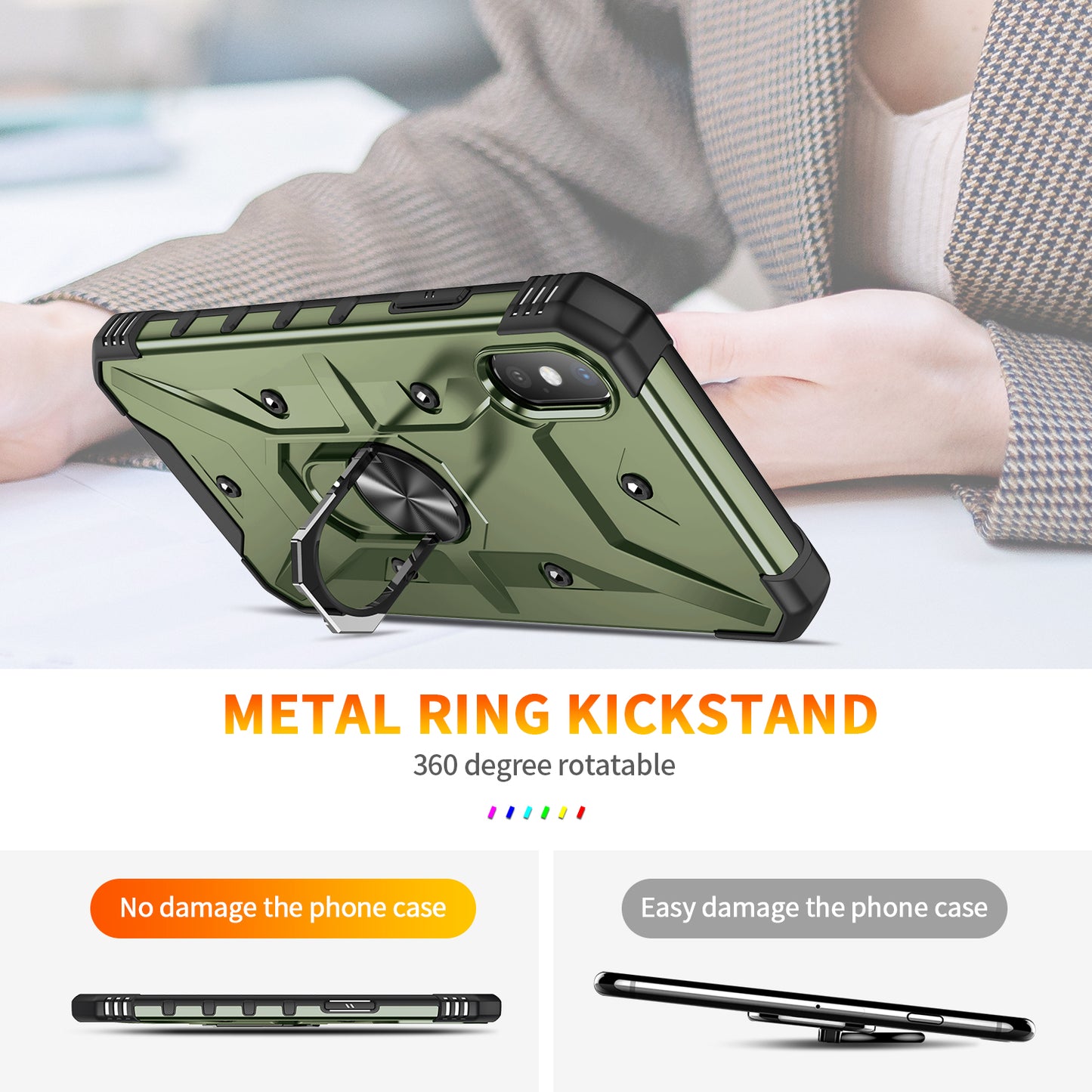 Boundary iPhone X Xs Case Ring Holder Kickstand