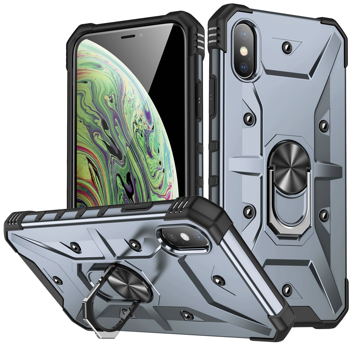 Boundary iPhone Xs Max Case Ring Holder Kickstand