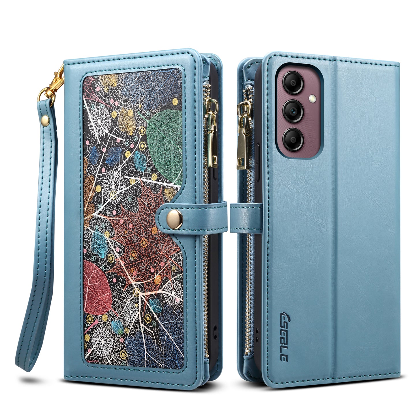 Multi-function 8 Card Slots Astral Galaxy A06 Case with Hand Strap