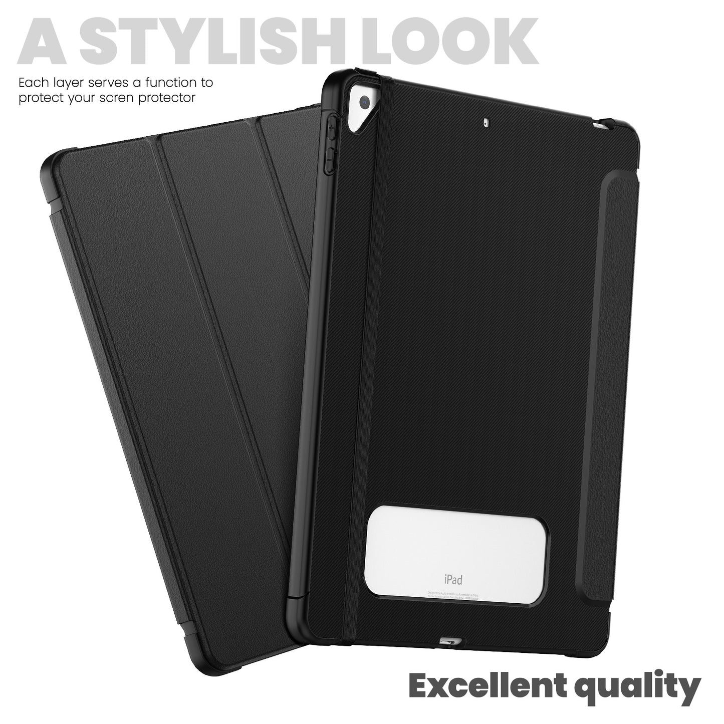 Dormancy Carbon Fiber Leather Apple iPad 7 Case Folio