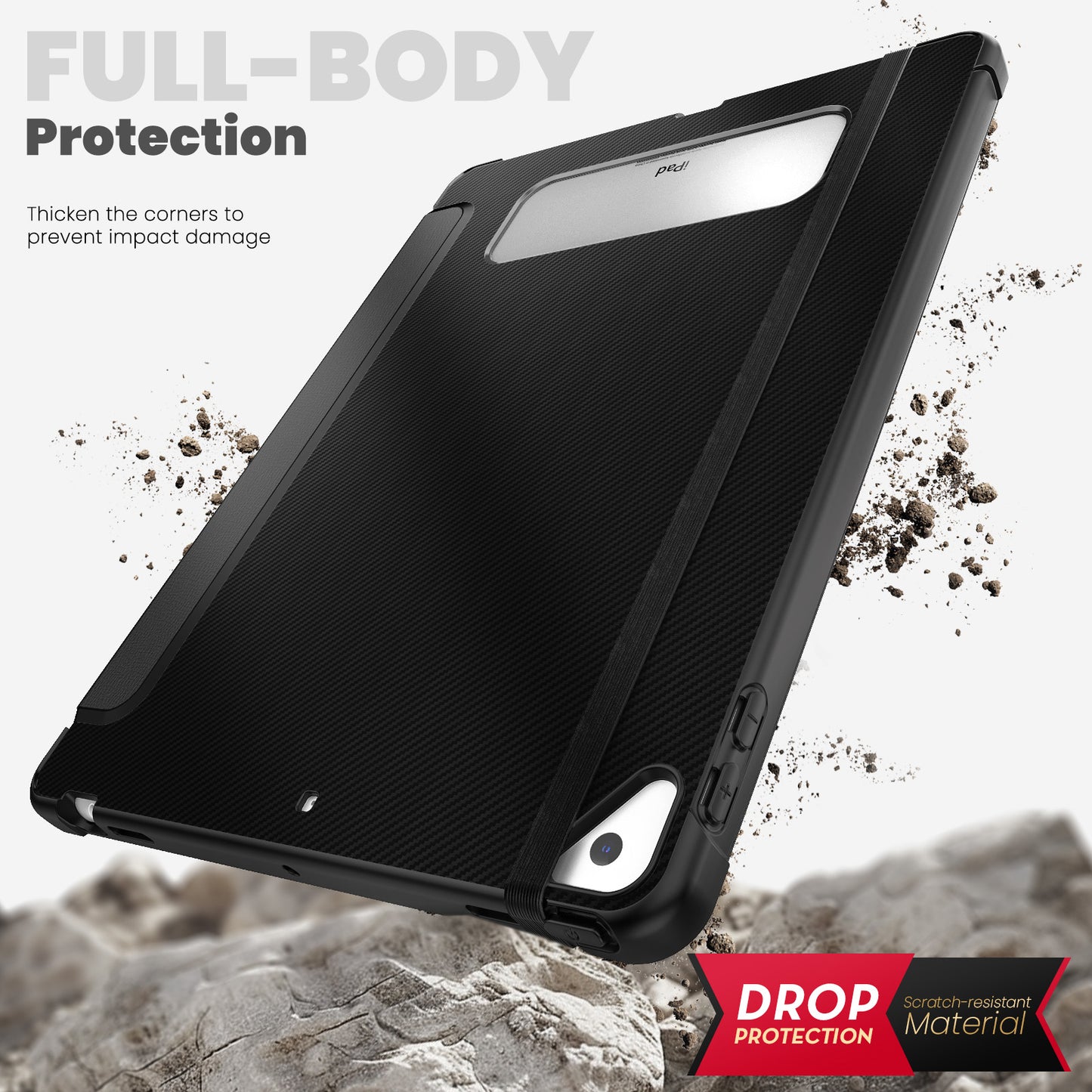 Dormancy Carbon Fiber Leather Stand iPad Air 3 Case