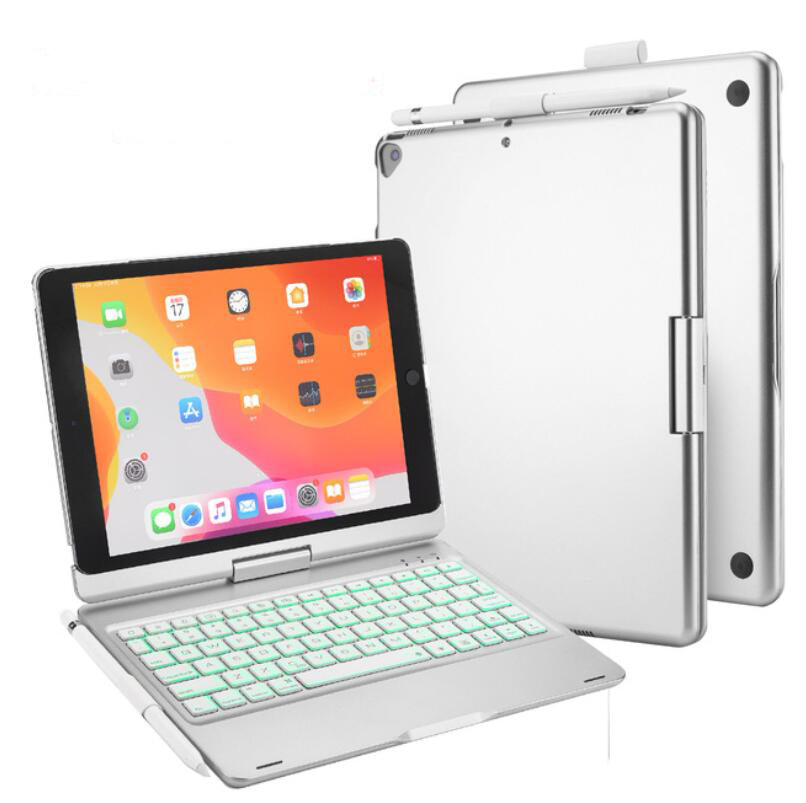 Rotating Clamshell Backlit Keyboard Apple iPad 8 Case