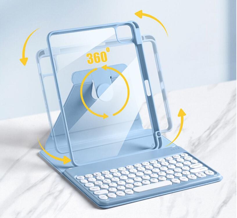 Rotating Stand Slim Keyboard Apple iPad Air 5 Case Acrylic