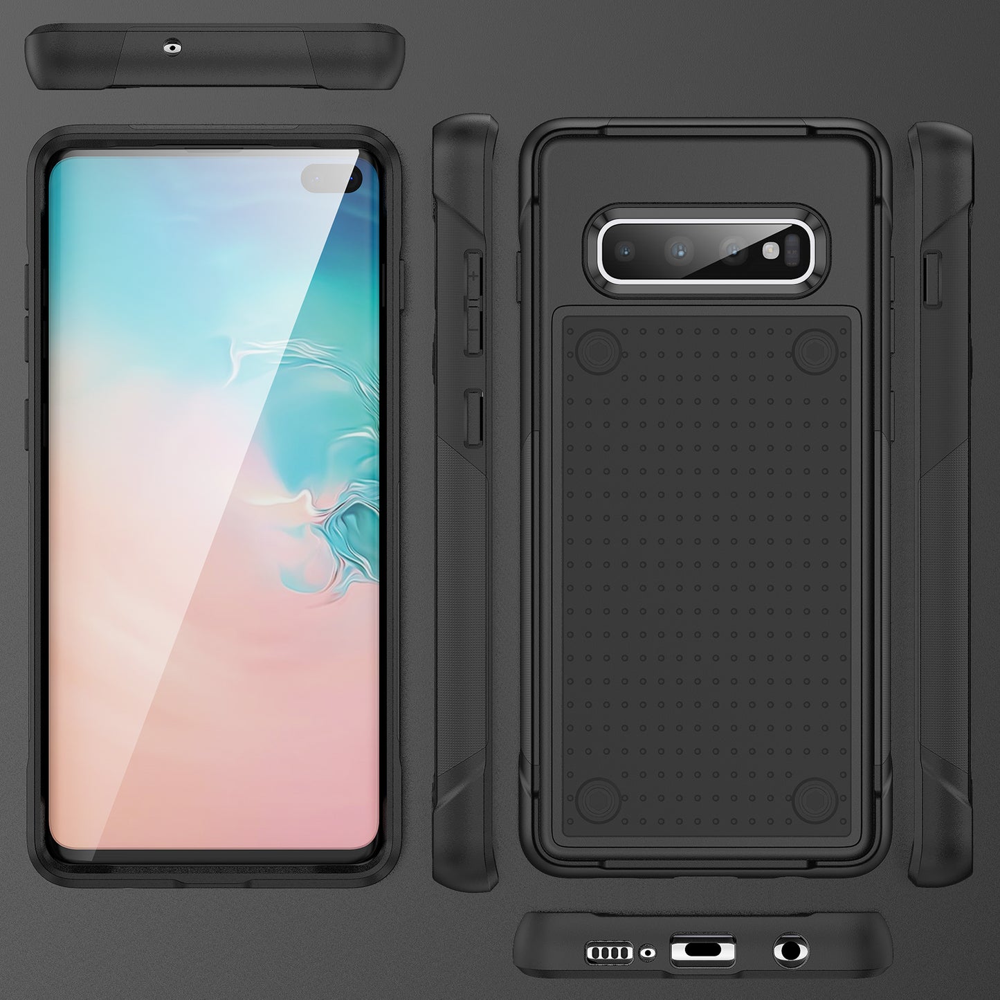 Elegance Mesh Galaxy S10 Case Combo 2 In 1