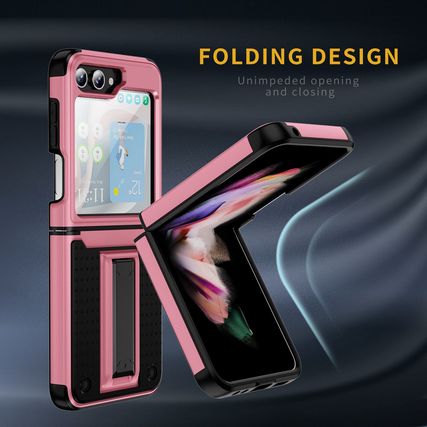 Elegance Mesh Galaxy Z Flip5 Case Combo 2 In 1