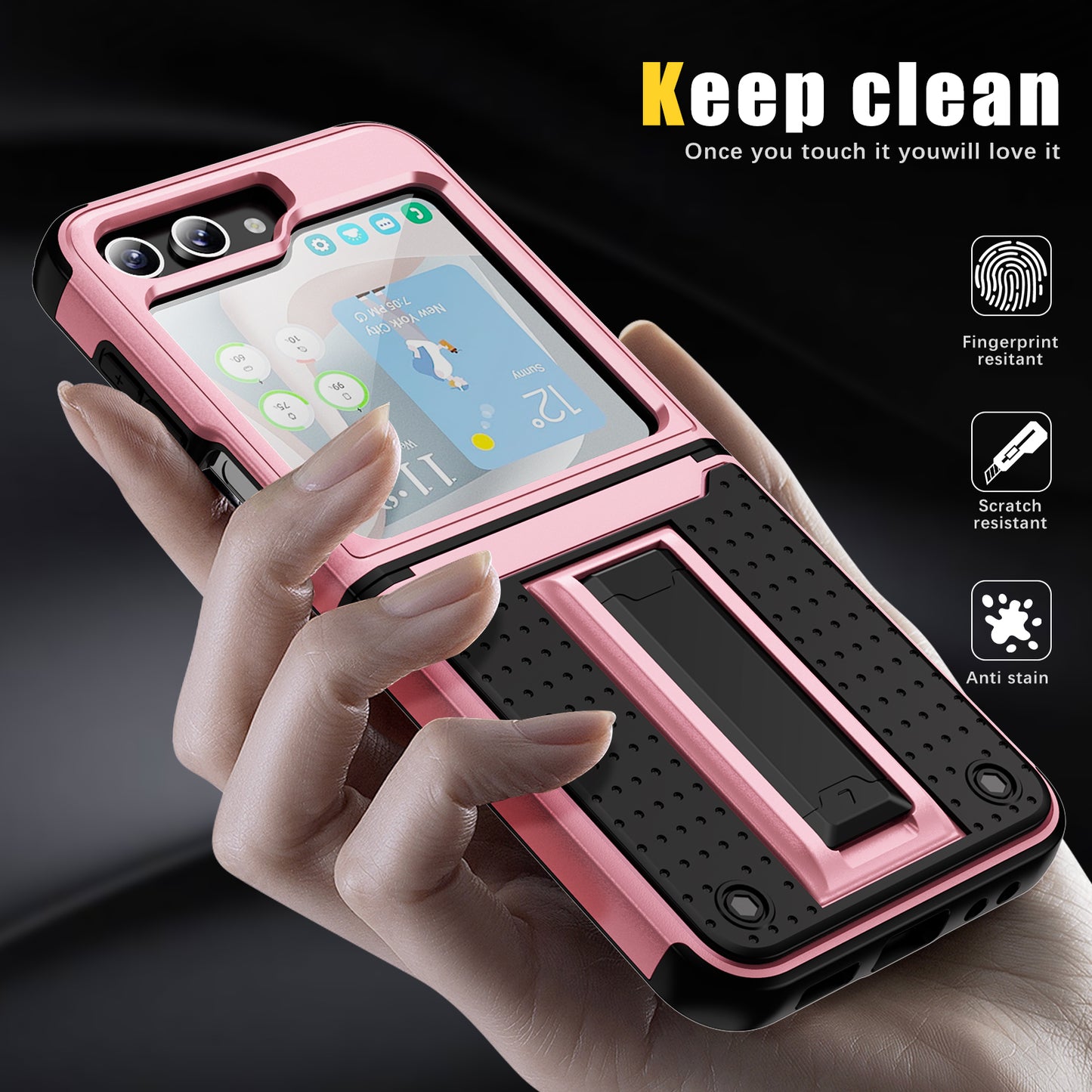 Elegance Mesh Galaxy Z Flip5 Case Combo 2 In 1