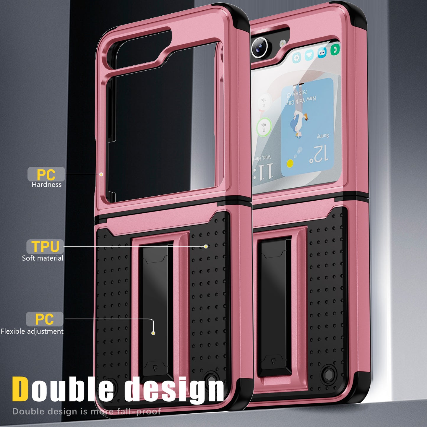 Elegance Mesh Galaxy Z Flip5 Case Combo 2 In 1