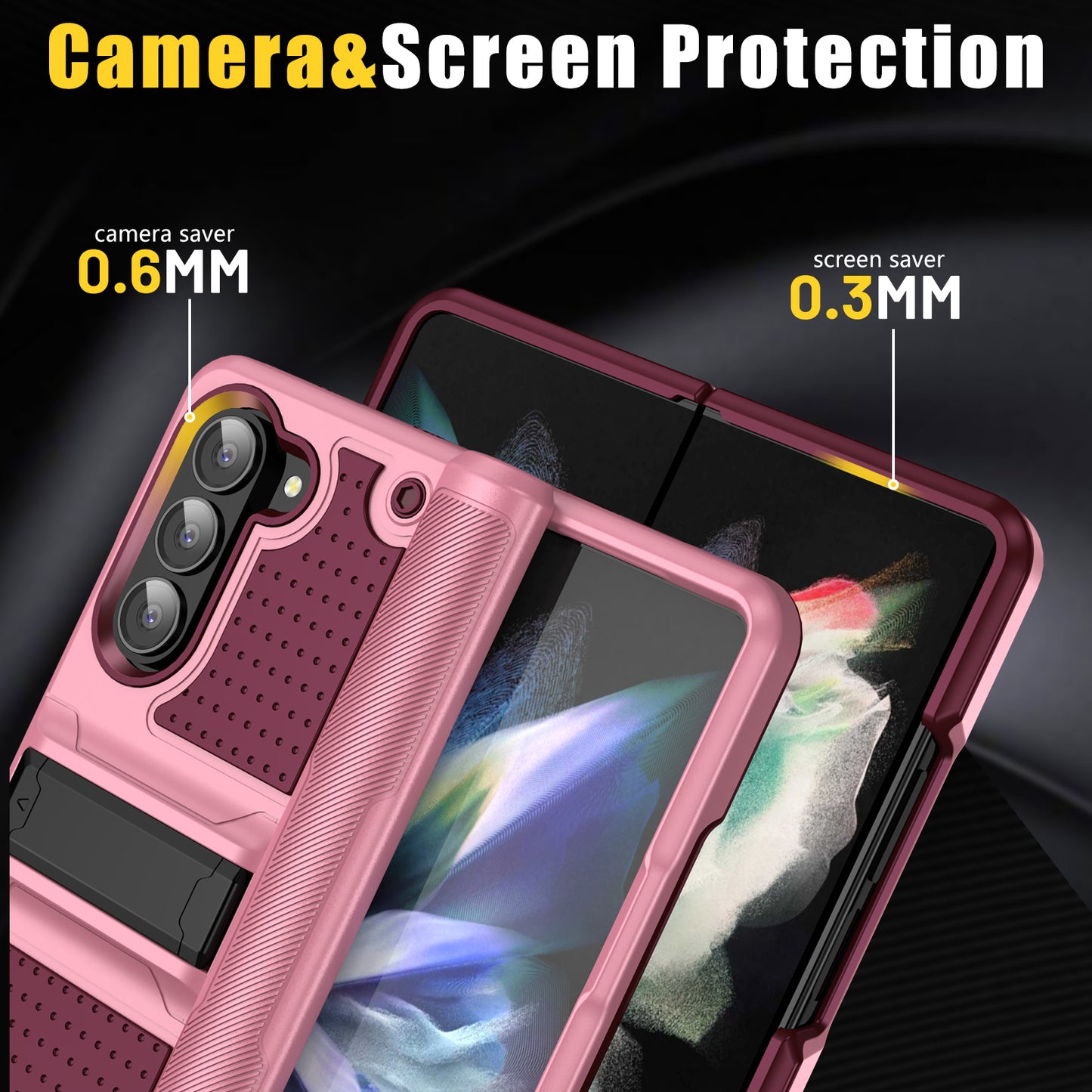 Elegance Mesh Galaxy Z Fold5 Case Combo 2 In 1