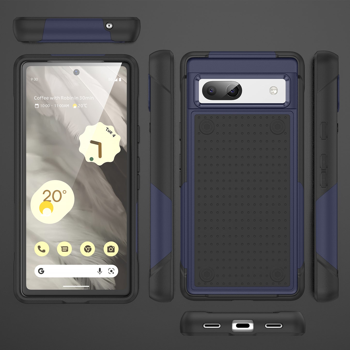 Elegance Mesh Google Pixel 7A Case Combo 2 In 1