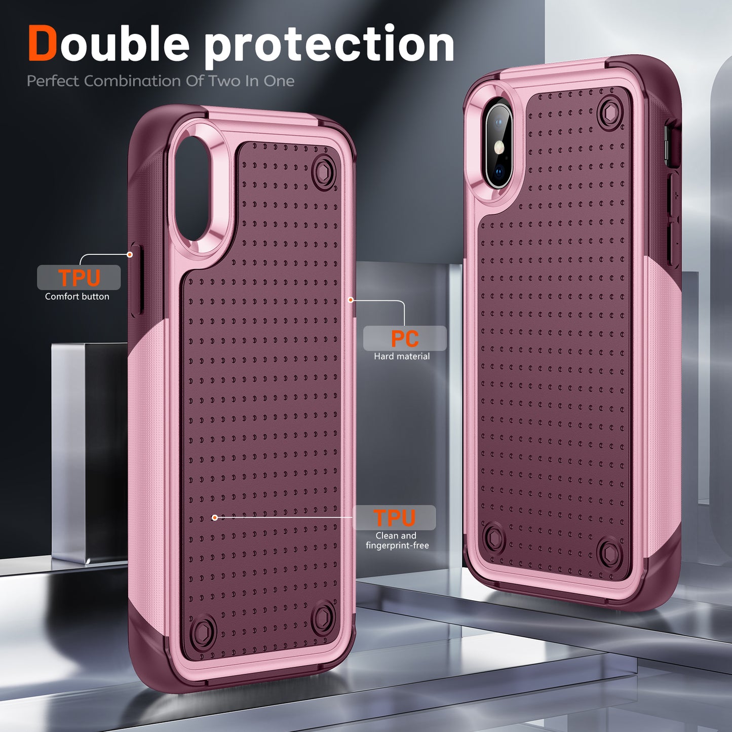 Elegance Mesh iPhone Xs Max Case Combo 2 In 1