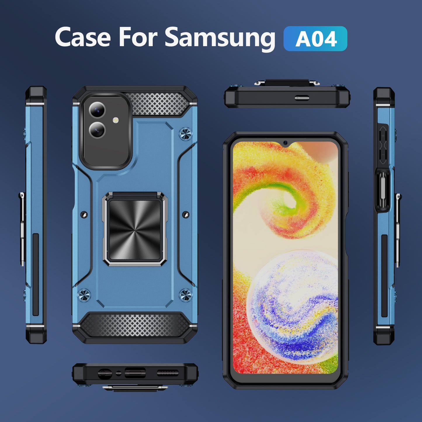 General Rugged Galaxy A04 Case Built-in Kickstand