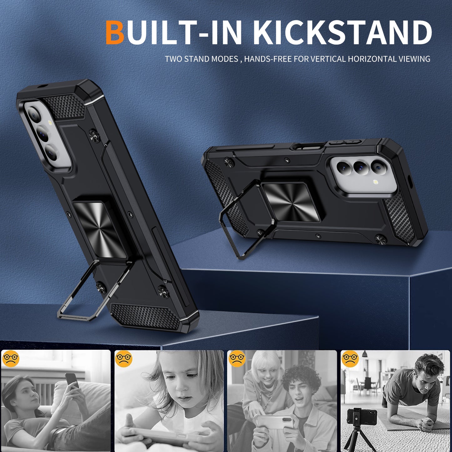 General Rugged Galaxy A04s Case Built-in Kickstand