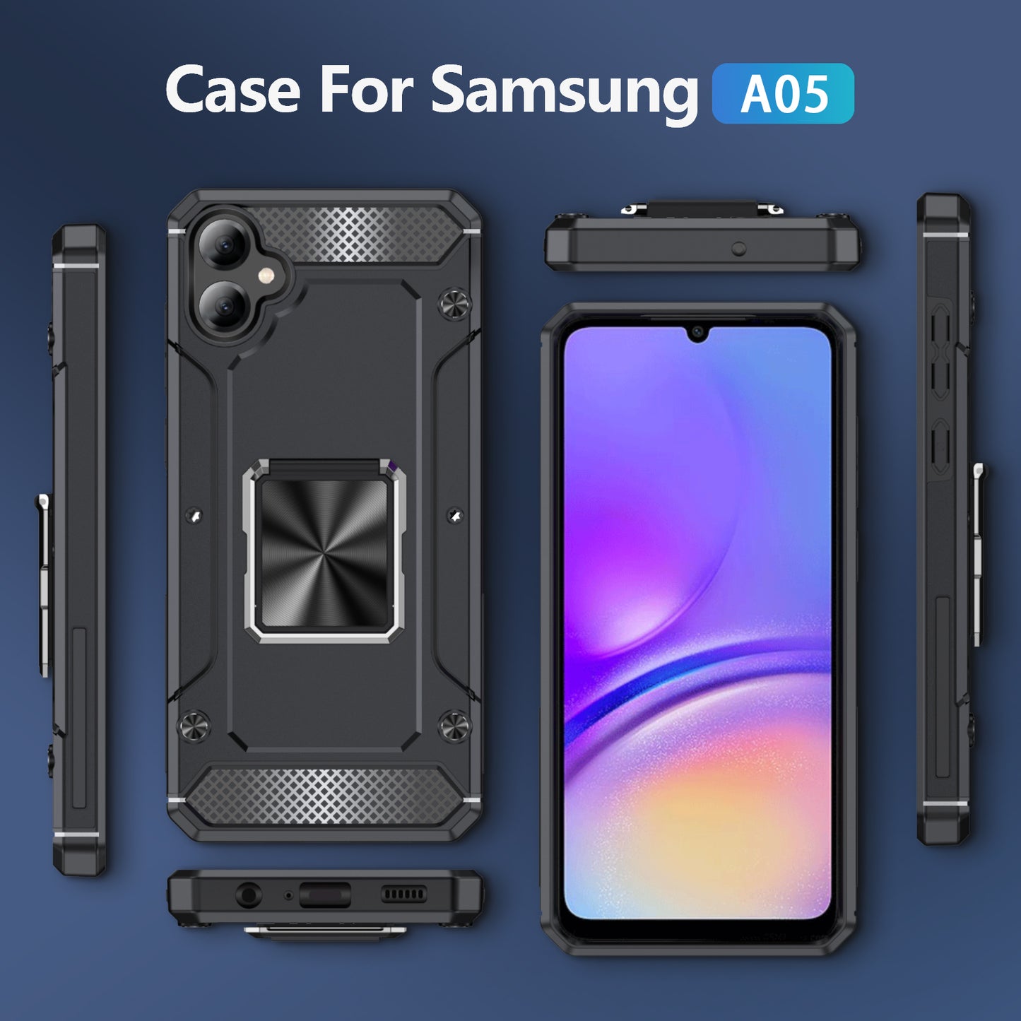 General Rugged Galaxy A05 Case Built-in Kickstand