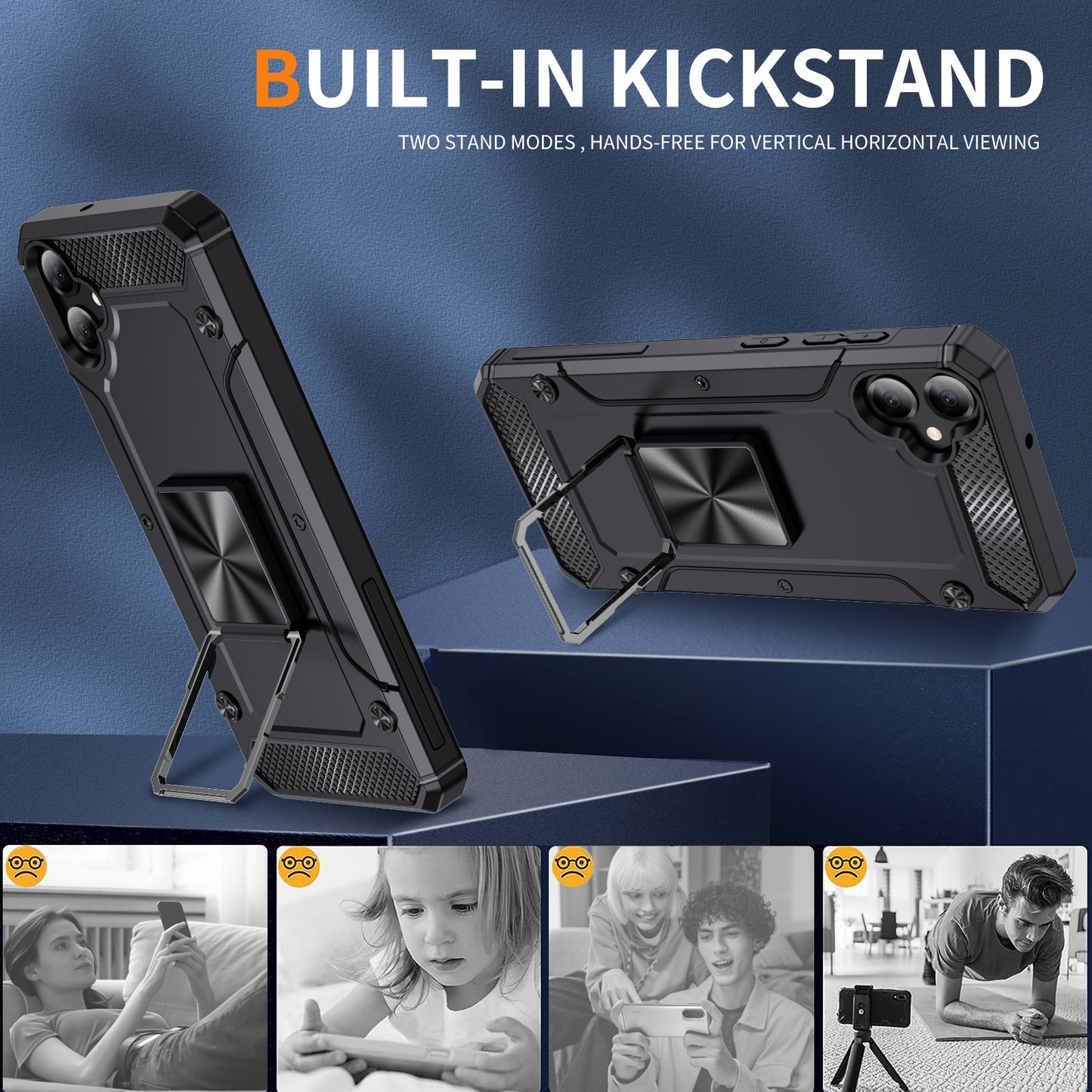 General Rugged Galaxy A05 Case Built-in Kickstand