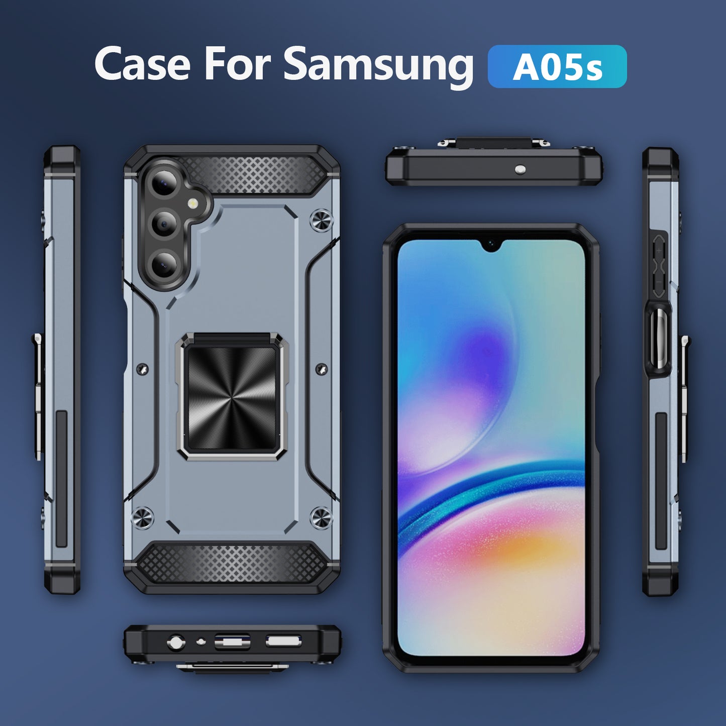 General Rugged Galaxy A05s Case Built-in Kickstand