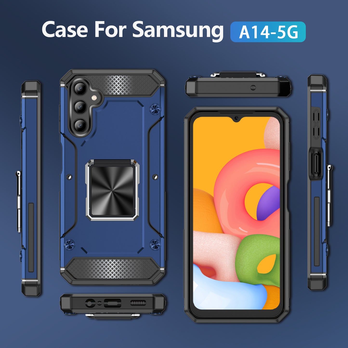 General Rugged Galaxy A14 Case Built-in Kickstand