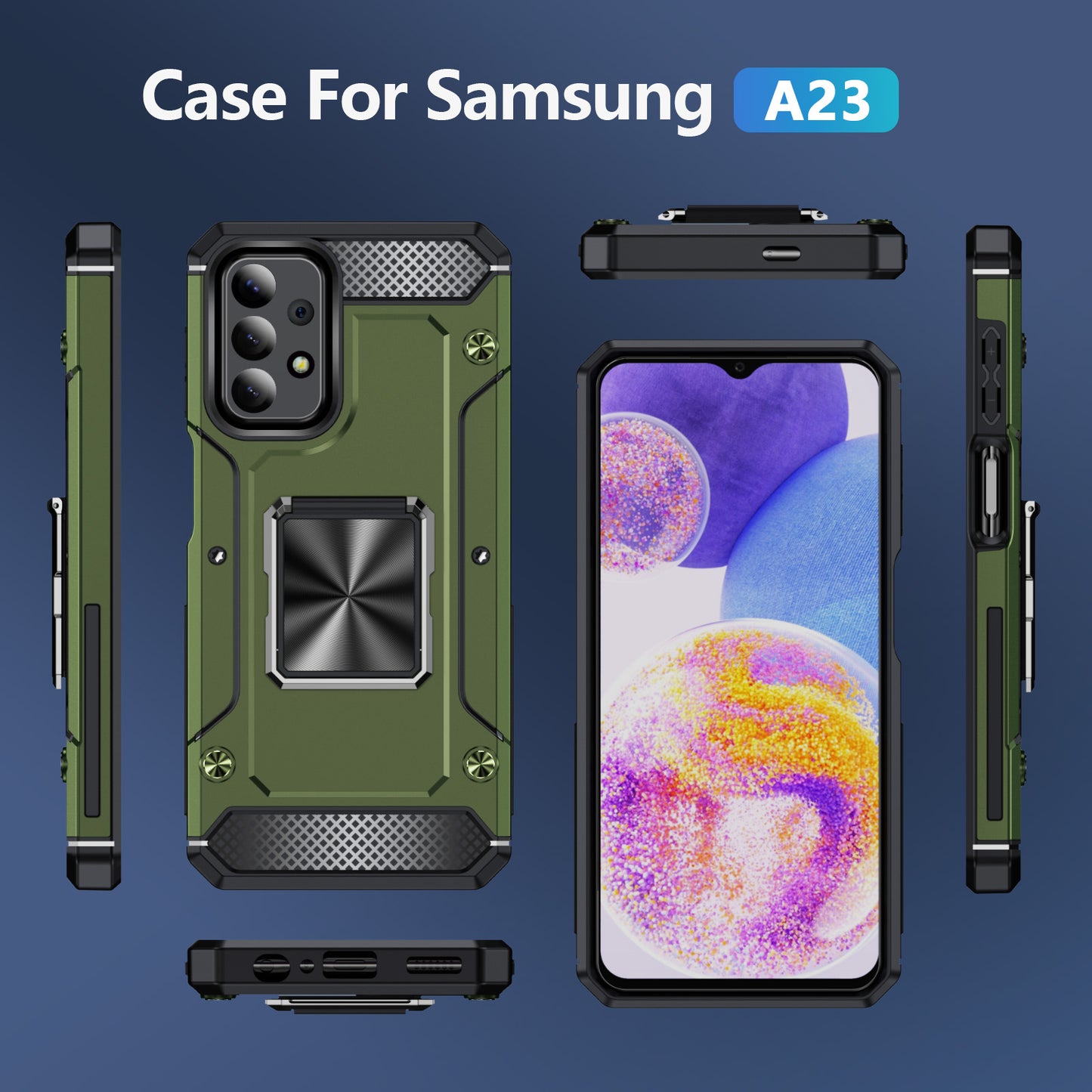 General Rugged Galaxy A23 Case Built-in Kickstand