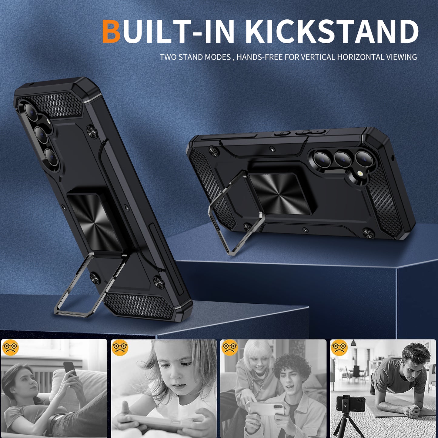 General Rugged Galaxy A54 Case Built-in Kickstand