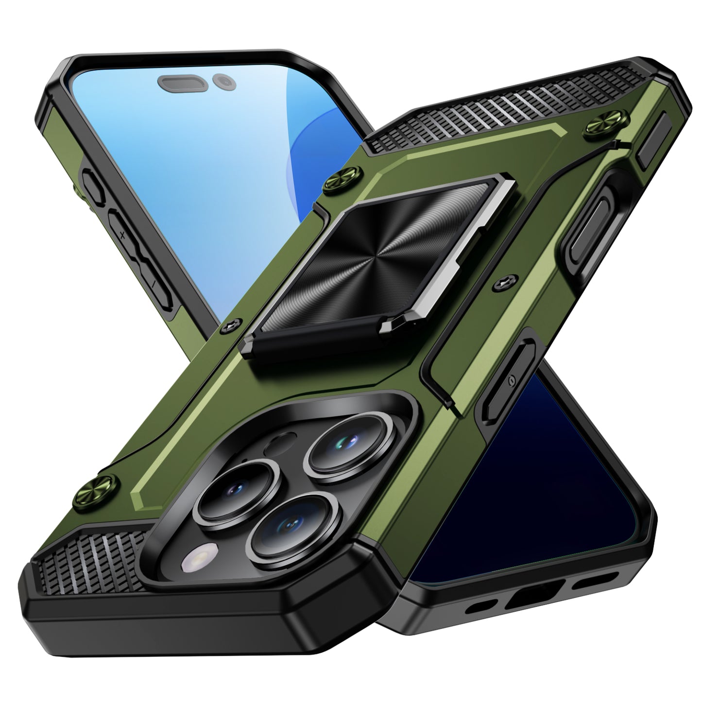 General Rugged iPhone 16 Pro Case Built-in Kickstand