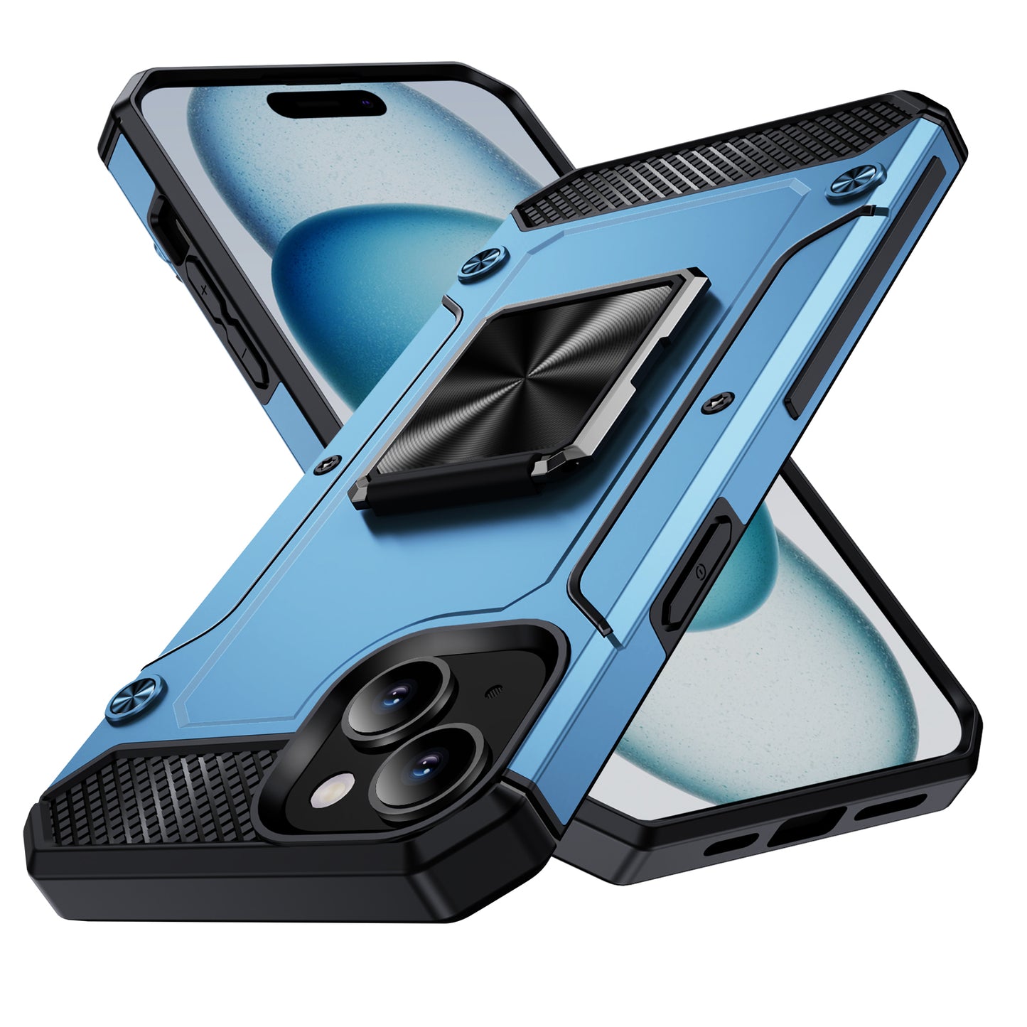 General Rugged iPhone 15 Plus Case Built-in Kickstand