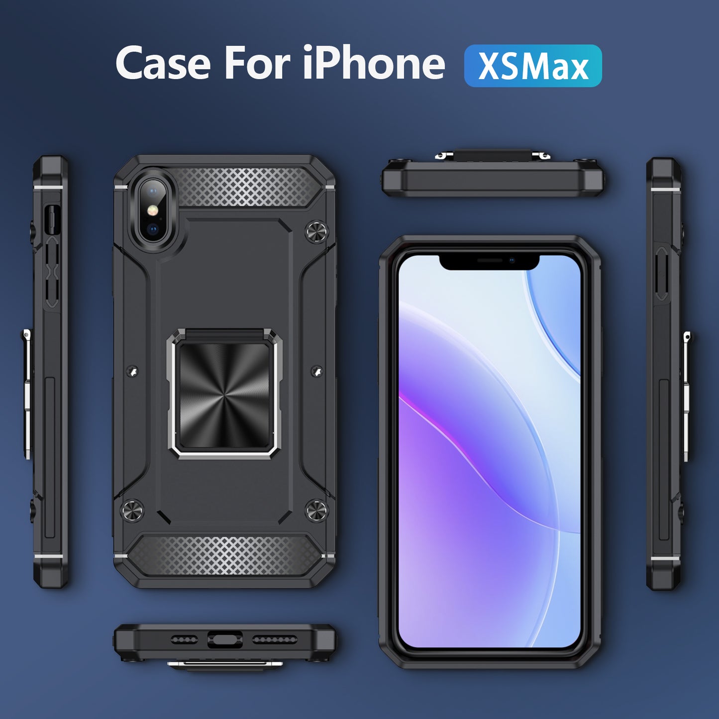 General Rugged iPhone Xs Max Case Built-in Kickstand