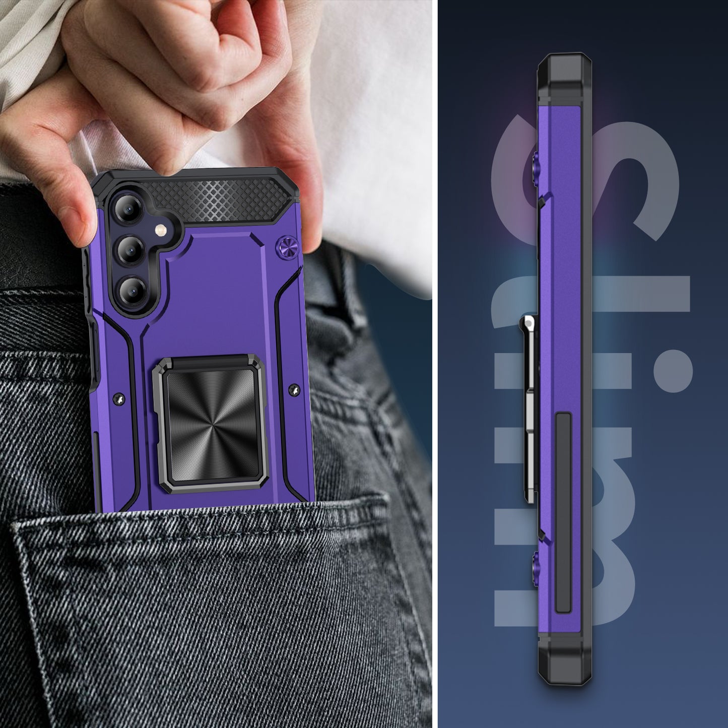 General Rugged Galaxy A15 Case Built-in Kickstand